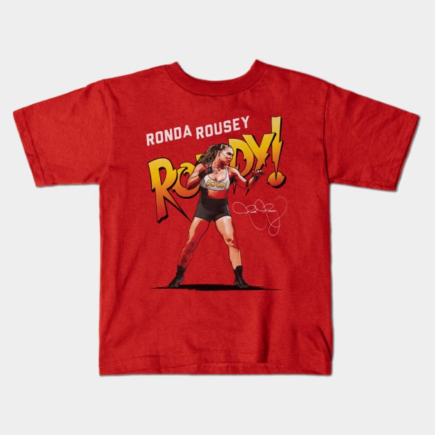 Ronda Rousey Rowdy Stance Kids T-Shirt by MunMun_Design